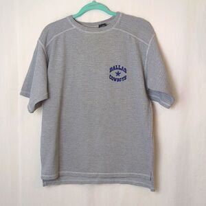 Dallas Cowboys Gray Knit Short Sleeves Shirt Embroidered Size M